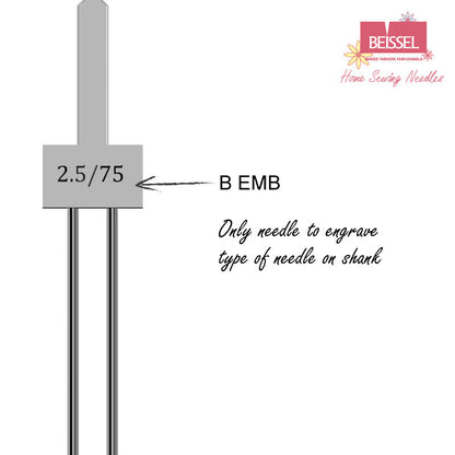 Twin Embroidery Needle | Size (75/3.0)